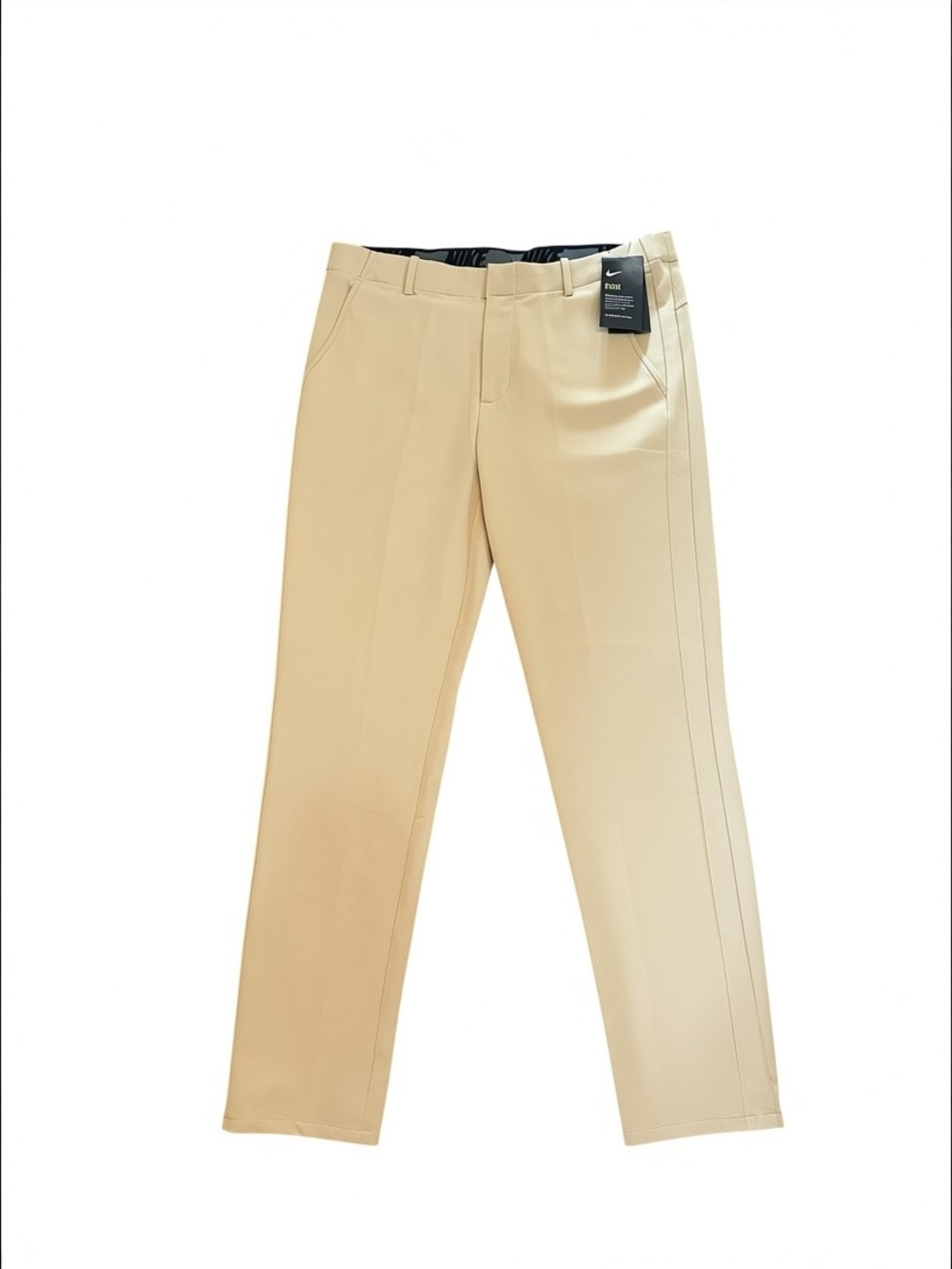 Nike Dri-FIT Flex Golf Pants Mens 35x32 Khaki Tan Slim Fit Flat Front Zipper